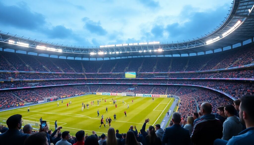 Футбольные фанаты и их влияние на городскую культуру - иллюстрация